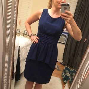 Navy Blue Peplum BCBG Dress
